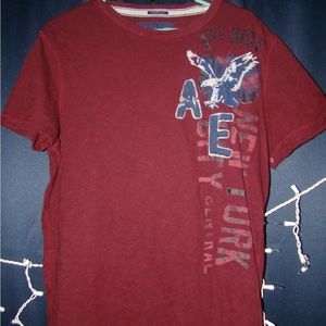 Red medium American eagle NYC outfitters athletic fit t shirt made in Vietnam